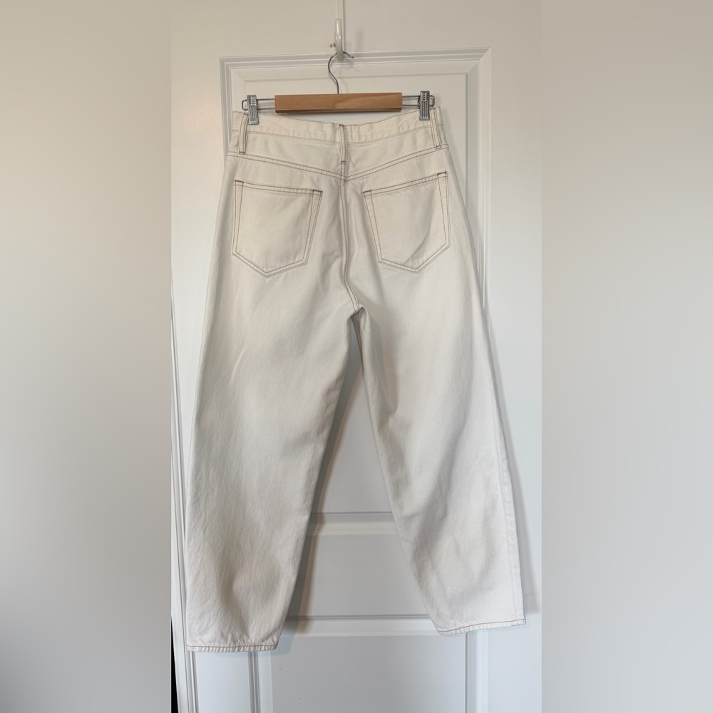 FRAME Ultra High Rise Barrel Jeans Ecru Size 29 - Picture 5 of 12